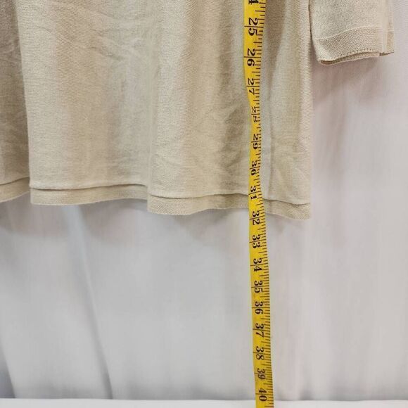 J. Jill Size Large Cream Silk Cotton Blend Long-Sleeve Soft Lightweight Blouse T - Picture 4 of 7